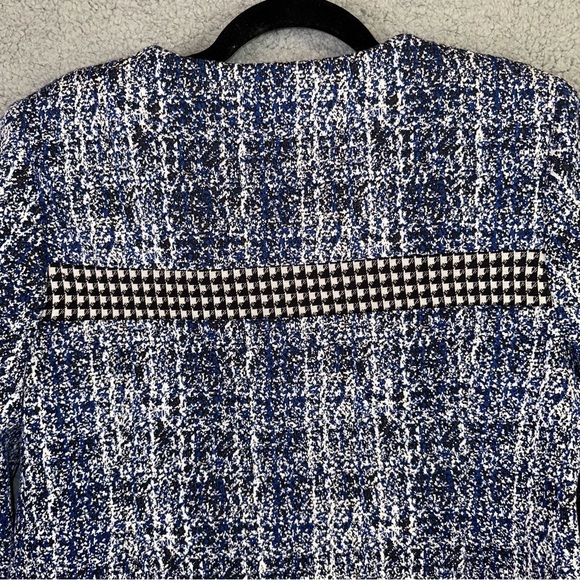 Cabi Reina 5294 21 Club Blue Matrix Women's‎ Medium Bow Tie Houndstooth Blazer - Picture 6 of 11